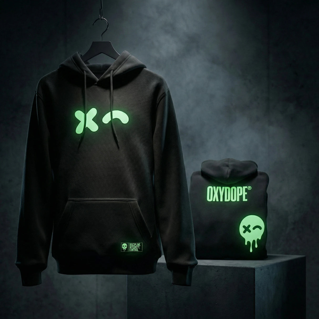 Experimental Wink Hoodie – Glow in the dark
