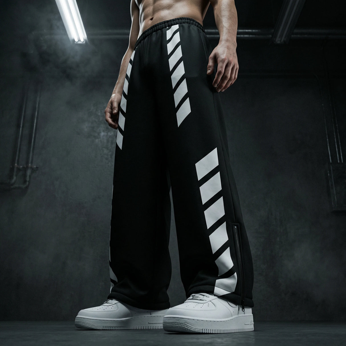 Track Suit Pants - BLACK/WHITE